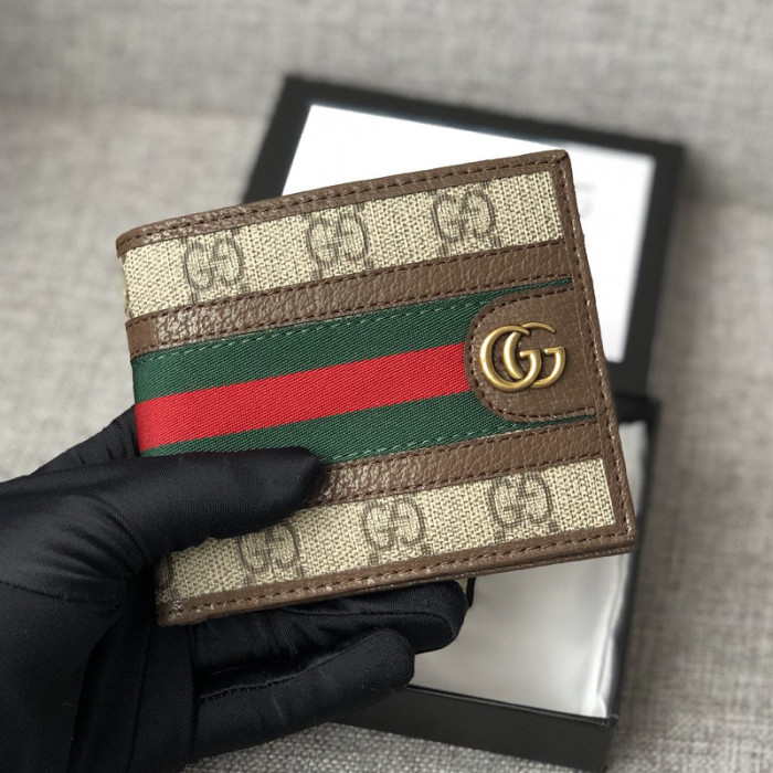 Gucci Mens Womens Wallet Animalier Leather Wallet Card Holders for Men Luxury Brand with Box GG Supreme Ophidia Wallet with Original Box 597606 96IWT 8745