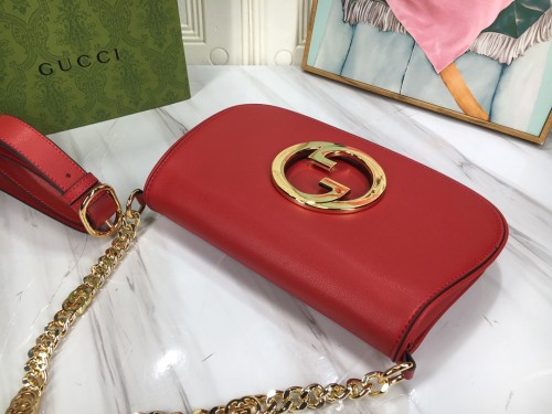 Gucci Womens Bags Shoulder Messenger Bag Luxury Brand Gucci Blondie shoulder bag in red leather with Original Box 699268 UXX0G 8351