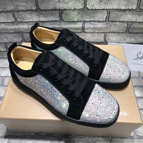 Christian Louboutin Mens Shoes Luxury Brand Red Bottom Design Louis Junior Spikes Flat with Original Box CL sneakers