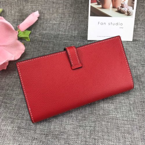 Hermes Womens Mens Wallets Purse Bearn Clutch Leather Design Coin Bag with Original Box