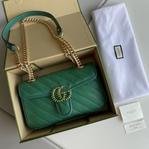 Gucci Womens Bags Shoulder Messenger Bag Luxury Brand Gucci GG Marmont matelassé mini bag with Original Box 446744 UM8AN 1711