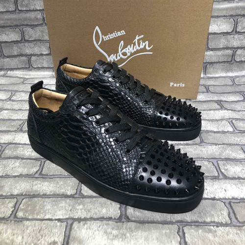 Christian Louboutin Mens Shoes Luxury Brand Red Bottom Design Louis Junior Spikes Flat with Original Box CL sneakers