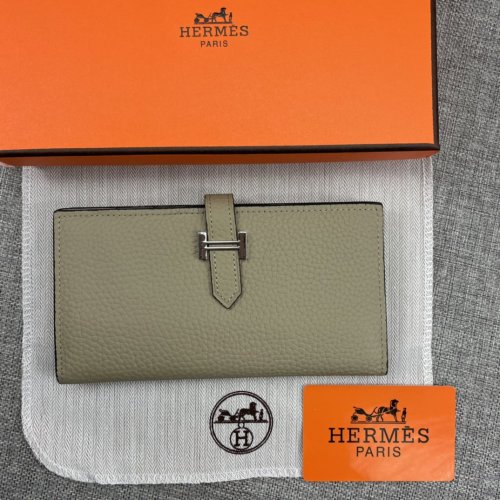 Hermes Womens Mens Wallets Purse Long Clutch Leather Design Coin Bag with Original Box