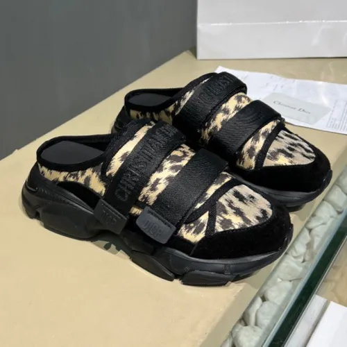 Dior Women Shoes Slippers SLIDE Luxury Brand D-WANDER SLIDE Deep Blue Dior Oblique Technical Fabric KCQ351OBY_S56B with Original Box