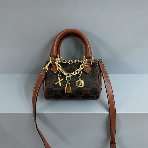 Celine Womens Bag BOSTON BAG IN TRIOMPHE CANVAS