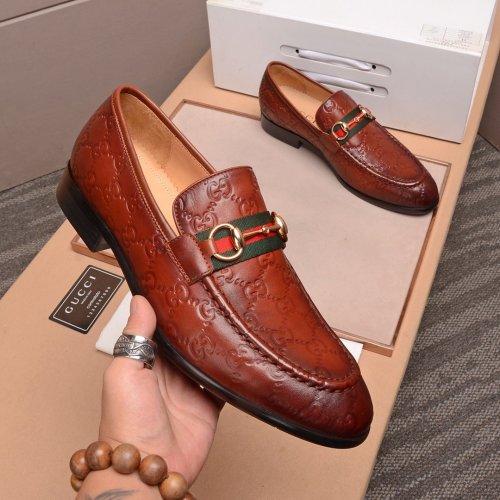 Gucci Mens Shoes Leather Design Luxury Brand Business Dress Shoes for Men with Original Box