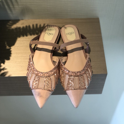 Fendi Womens Shoes Flat Mules Sandals