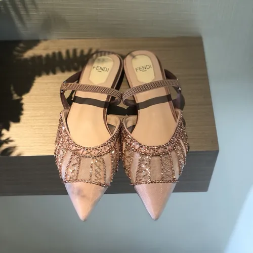 Fendi Womens Shoes Flat Mules Sandals