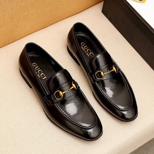 Gucci Mens Shoes Leather Design Luxury Brand Business Dress Shoes for Men with Original Box