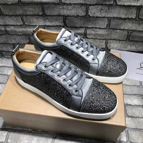 Christian Louboutin Mens Shoes Luxury Brand Red Bottom Design Louis Junior Spikes Flat with Original Box CL sneakers