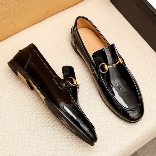 Gucci Mens Shoes Leather Design Luxury Brand Business Dress Shoes for Men with Original Box
