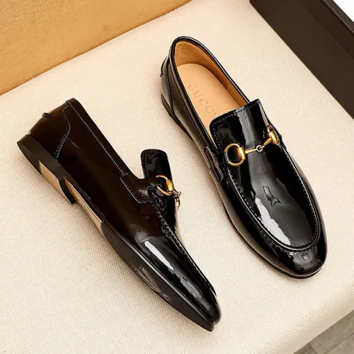 Gucci Mens Shoes Leather Design Luxury Brand Business Dress Shoes for Men with Original Box