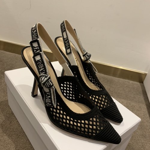 Dior Womens Shoes J'ADIOR SLINGBACK PUMP Black Mesh Embroidery 9.5cm KCP883EMR_S900
