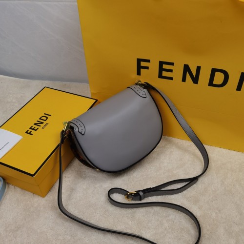 Fendi Womens Bag Crossbody Bag Moonlight Gray Leather Bag 8BT346ABVLF1BZC