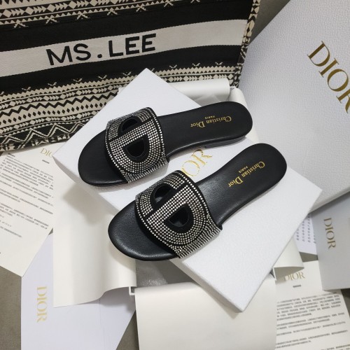 Dior Women Shoes Mule DWAY SLIDE Luxury Brand Womens Sandals Slippers with Original Box