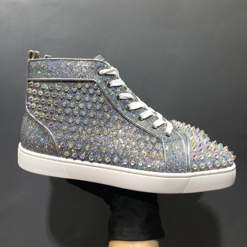 Christian Louboutin Mens Shoes Luxury Brand Red Bottom Design Louis Junior Spikes Flat with Original Box CL sneakers