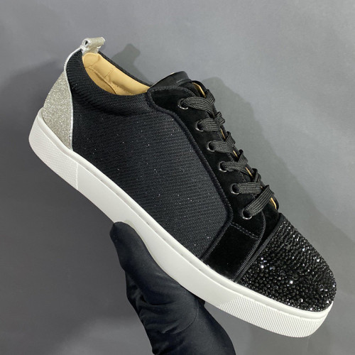 Christian Louboutin Mens Shoes Luxury Brand Red Bottom Design Louis Junior Spikes Flat with Original Box CL sneakers