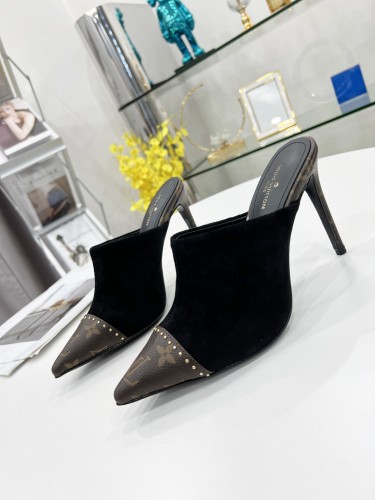 Louis Vuitton Womens Shoes Pumps Sandals Slippers Leather Design Luxury Brand Summer Fashion Sandals with Original Box 9.5cm Heel