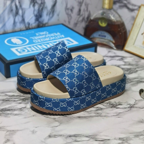 Gucci Mens Shoes Sandals Slides Slippers Luxury Brand Thick Sole Design with Original Box