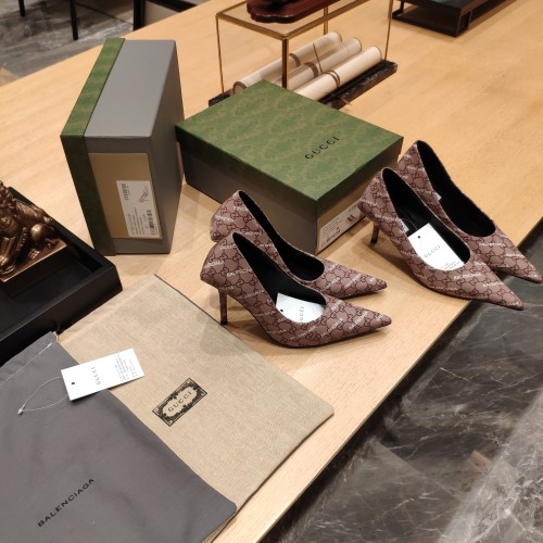 Gucci x Balenciaga Womens Shoes Slingback Pumps High Heel Luxury Brand Wedding Fashion Shoes for Women with Original Box