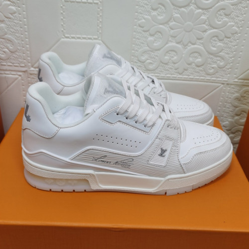 Louis Vuitton Womens Shoes Fashion Sneakers Design Luxury Brand LV TRAINER SNEAKER Mix of materials with Original Box 1A9JI9