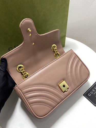 Gucci Womens Bags Shoulder Messenger Bag Luxury Brand Gucci GG Marmont matelassé mini bag with Original Box 446744 UM8AF 4340