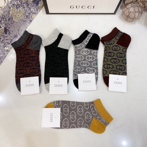 Gucci Socks 5 Pairs with Original Box Luxury Brand Breathable Gucci Sock