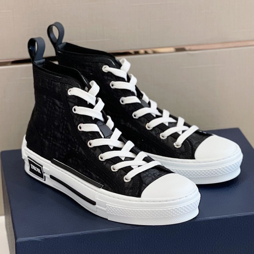 Dior Mens Shoes Sneakers Casual Luxury Brand B23 HIGH-TOP SNEAKER Dior Oblique Canvas with Original Box 3SH118ZMK_H761