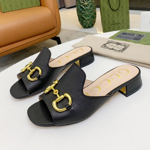 Gucci Womens Shoes Sandals Casual Design Luxury Brand Classic Leather Women's slide sandal with Horsebit with Original Box 655412 BKO00 9022