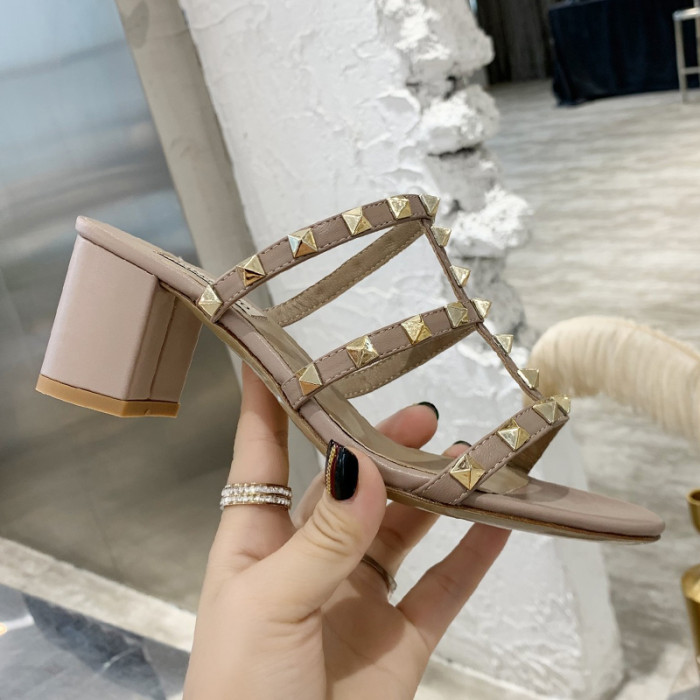 Valentino Women Shoes Mule Flip Flop Sandals ROMAN STUD SLIDE SANDAL IN QUILTED NAPPA with Original Box Luxury Brand