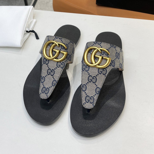 Gucci Womens Shoes Sandals Casual Design Luxury Brand Classic Leather thong sandal with Double G ‎497444 A3N00 1000 with Original Box