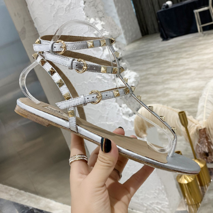 Valentino Women Shoes Mule Flip Flop Sandals ROMAN STUD SLIDE SANDAL IN QUILTED NAPPA with Original Box Luxury Brand