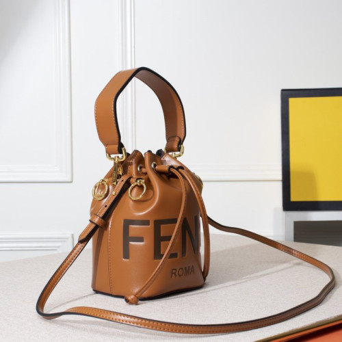 Fendi Womens Bag MON TRESOR Brown Leather Mini-Bag