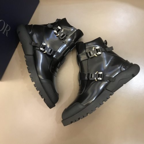 Dior Men Shoes Luxury Brand Ankle Boots Leather Design Calfskin Dress Shoes