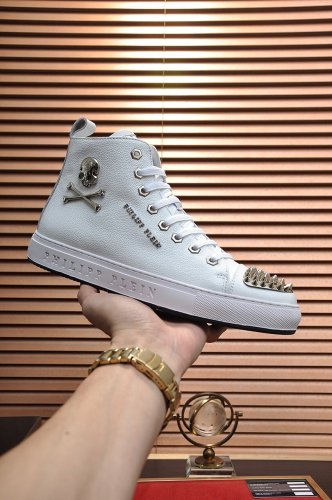 Philipp Plein Men Shoes Sneakers High Top Sneaker Fashion Design Luxury Brand Ankle Boots with Original Box