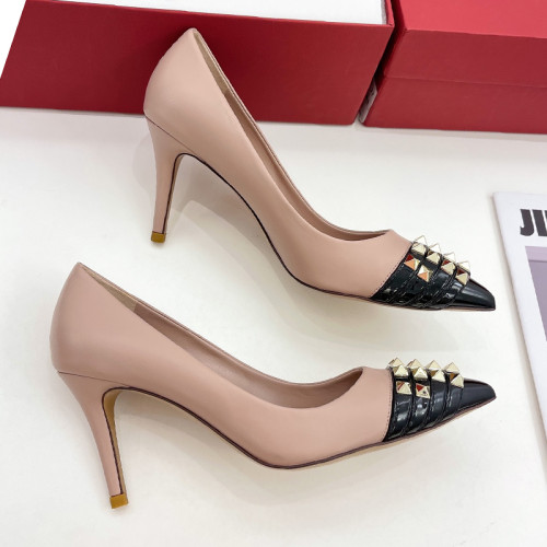 Valentino Womens Shoes ROCKSTUD SLINGBACK PUMP WITH SCULPTED HEEL IN KIDSKIN with Original Box 8cm Heel Design