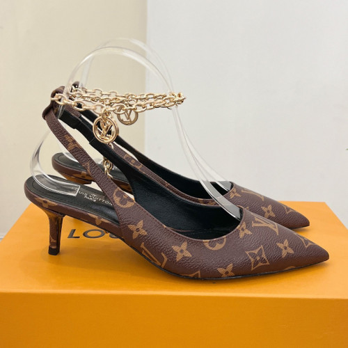 Louis Vuitton Womens Shoes Sandals Slippers Leather Design Luxury Brand MANSION SL.BACK PUMP 5.5cm Heel Fashion Sandals with Original Box 1A94WO