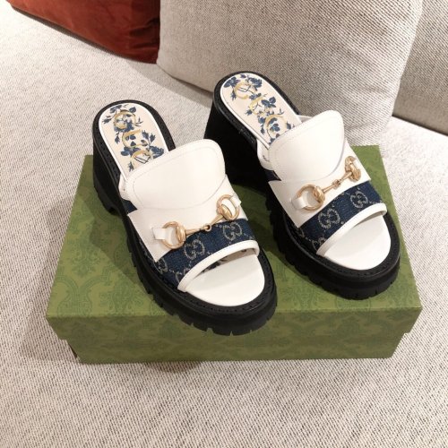 Gucci Women Shoes Women's Mid-heel Slide Sandal with Horsebit
