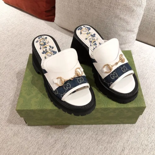 Gucci Women Shoes Women's Mid-heel Slide Sandal with Horsebit