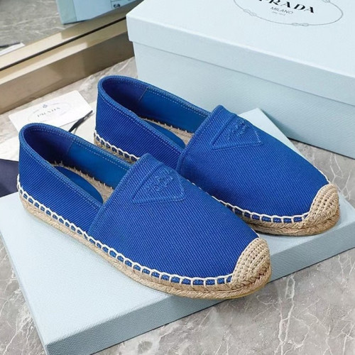 Prada Womens Shoes Casual Luxury Brand Breathable Hemp espadrilles with Original Box