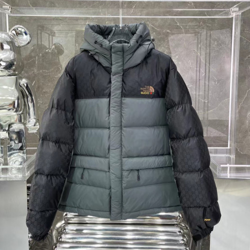 Gucci X The North Face Design Mens Womens Winter Windprood Down Jackets Keep Warm 90% White Duck Down