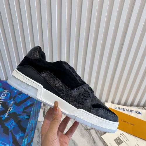 Louis Vuitton Men Shoes Fashion Design Luxury Brand LV TRAINER SNEAKER 1A8QCB Eclipse Monogram canvas with Original Box
