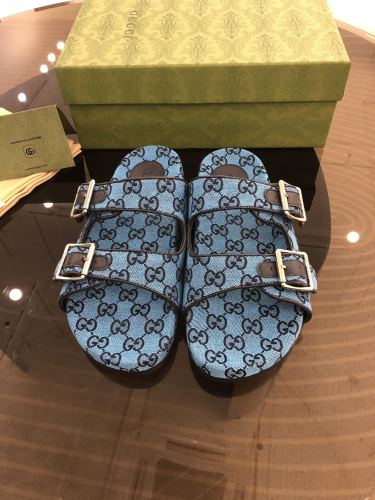 Gucci Mens Shoes Flat Sandals Slippers Luxury Brand Men's slide sandal with straps with Original Box 698705 2HK60 4061