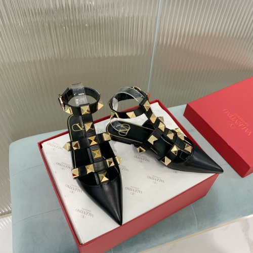 Valentino Women Shoes Mule Flip Flop Sandals ROMAN STUD CALFSKIN BALLET VW0S0BY5ZWM0NO with Original Box