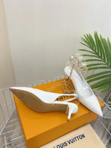 Louis Vuitton Womens Shoes Sandals Slippers Leather Design Luxury Brand MANSION SL.BACK PUMP 5.5cm Heel Fashion Sandals with Original Box 1A94WO