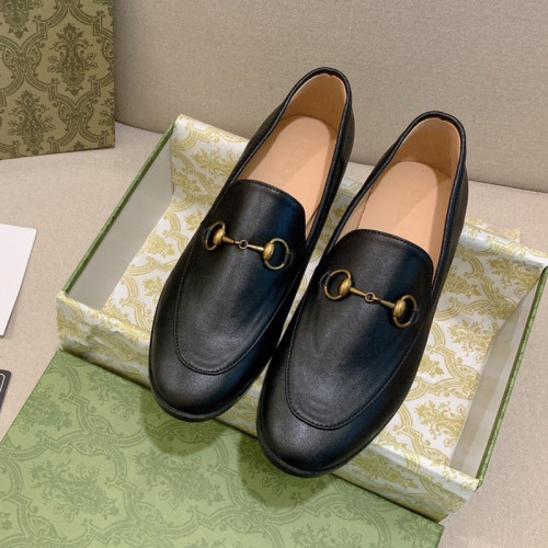 Gucci Womens Shoes Casual Design Loafers Leather Black Gucci Jordaan leather loafer with Original Box 404069 BLM00 1000