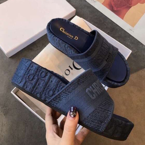 Dior Women Shoes Sandals Slippers Luxury Brand Thick Sole Womens Slippers with Original Box