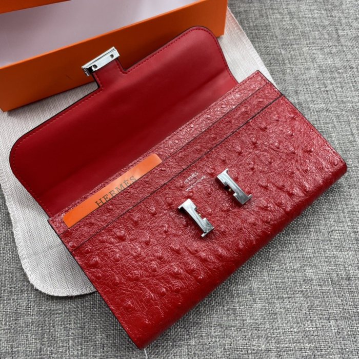 Hermes Womens Mens Wallets Purse Constance Clutch Leather Design Coin Bag with Original Box