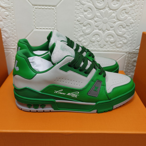 Louis Vuitton Womens Shoes Fashion Sneakers Design Luxury Brand LV TRAINER SNEAKER Mix of materials with Original Box 1A9JI9