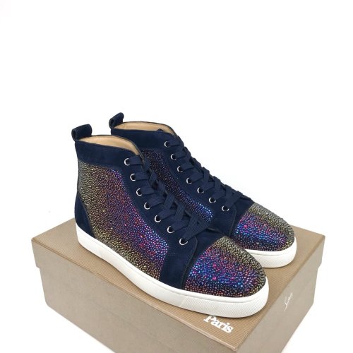 Christian Louboutin Mens Shoes Luxury Brand Red Bottom Design Louis Junior Spikes Flat with Original Box CL sneakers
